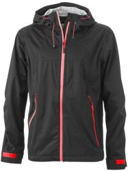 James & Nicholson (Daiber) Férfi softshell kapucnis kabát JN1098 - Fekete / piros | 2XL (1-JN1098-1725229)