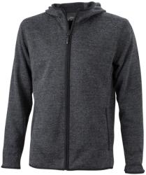 James & Nicholson (Daiber) Férfi kapucnis cipzáros felső JN589 - Sötét melírozott / fekete | 3XL (1-JN589-1698511)