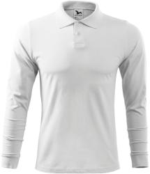 MALFINI Férfi hosszú ujjú galléros póló Single J. LS - Fehér | 2XL (2110017)