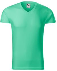 MALFINI Férfi póló Slim Fit V-neck - Menta | XXXL (1469518)