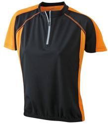 James & Nicholson Női kerékpáros póló JN419 - Fekete / narancssárga | S (1-JN419-151284)