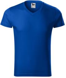 MALFINI Férfi póló Slim Fit V-neck - Királykék | 3XL (1460518)