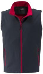 James & Nicholson (Daiber) Férfi softshell mellény JN1128 - Acélszürke / piros | S (1-JN1128-1745511)