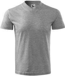 MALFINI Póló V-neck - Sötétszürke melírozott | 2XL (1021217)