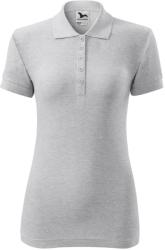 MALFINI Női galléros póló Cotton - Világosszürke melírozott | XL (2130316)