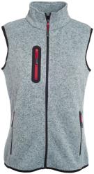 James & Nicholson (Daiber) Női mellény kötött fleece anyagból JN773 - Világosszürke melírozott / piros | S (1-JN773-1757311)