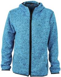 James & Nicholson (Daiber) Férfi kapucnis cipzáros felső JN589 - Kék melírozott / fekete | 2XL (1-JN589-1722755)