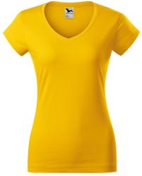 MALFINI Női póló Fit V-neck - Sárga | M (1620414)