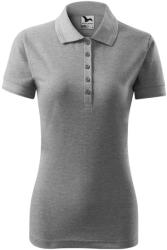MALFINI Női galléros póló Pique Polo - Sötétszürke melírozott | XS (2101212)