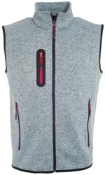 James & Nicholson (Daiber) Férfi mellény kötött fleece anyagból JN774 - Világosszürke melírozott / piros | S (1-JN774-1757328)