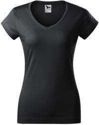 MALFINI Női póló Fit V-neck - Ebony gray | 2XL (1629417)