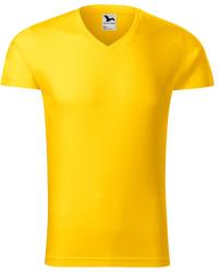 MALFINI Férfi póló Slim Fit V-neck - Sárga | M (1460414)