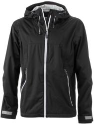 James & Nicholson (Daiber) Férfi softshell kapucnis kabát JN1098 - Fekete / ezüst | M (1-JN1098-1725232)