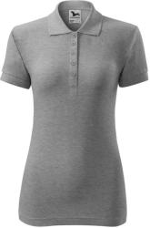 MALFINI Női galléros póló Cotton - Sötétszürke melírozott | 2XL (2131217)