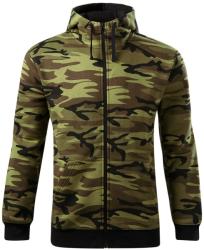 MALFINI Férfi pulóver Camo Zipper - Terepszínű zöld | XL (C193416)
