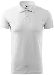 MALFINI Férfi puha galléros póló Single J. - Fehér | 3XL (2020018)