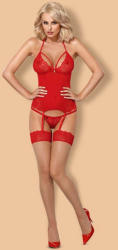 Obsessive Set Corset Sexy & Chilotei String, Rosu, L/XL