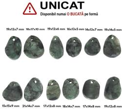  Pandantiv Smarald Druzy cu Gaura Picatura - Ovala - 14-21 x 12-17 x 5-10 mm - 1 Buc