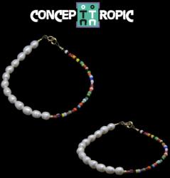  Bratara Perle de Cultura Sticla de Nisip Disc - Neregulate - 1 Buc