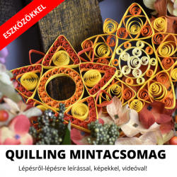  Napocska - Quilling minta (240db csík 8db mintához, leírás, eszközök)