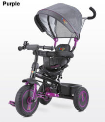 Toyz By Caretero Buzz szülőkormányos tricikli purple , megfordítható üléssel, gumi kerékkel