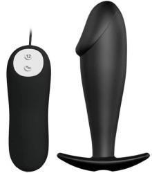 Pretty Love Dop Anal Cu Vibratii, Negru, 10 Cm