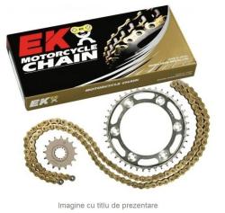 EK Kit de lant EK Supreme QX-Ring MVXZ 15/43T Auriu/Auriu, GAMA NOUA 100HON033SNG