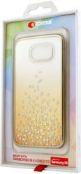 Comma Husa Comma Carcasa Unique Polka Samsung Galaxy S6 G920 Champagne Gold (Cristale Swarovski®, electroplacat) (CMPOLKAG920CG) - vexio