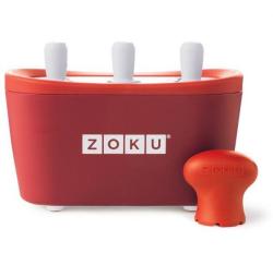 Zoku Aparat de inghetata ZOKU Quick Pop Maker ZK101 RD, 3 incinte, 7 minute, nu contine BPA, Rosu (ZK101 RD)