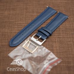  Curea piele lină, căptușită , cusatură dublă albastră 20mm - 42851
