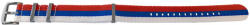 Curea NATO multicolora alb/rosu/albastru 20mm -54069