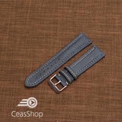  Curea piele albastra cu cusatura alba 24mm - 46398