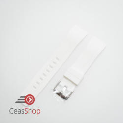  Curea silicon albă capat curbat 22mm - 57212 - ceas-shop