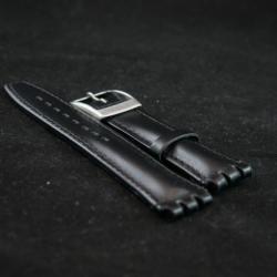  Curea piele tip SWATCH 19 mm neagra - 34008