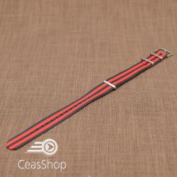  Curea NATO rosu/negru 20mm - 36526