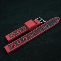  Curea silicon sport GRAND PRIX rosu cu negru 22mm - 38155