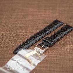  Curea model crocodil captusita neagră finisaj lucios 20mm - 46353