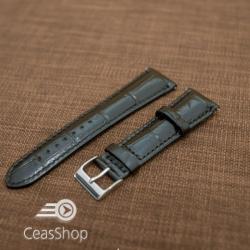  Curea piele vitel, italiană, neagra captusită, lucioasă 24mm QR- 33824