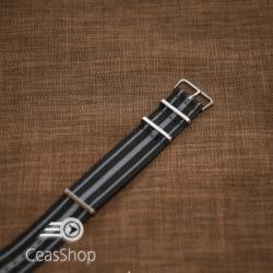  Curea NATO negru cu gri 24mm - 37056
