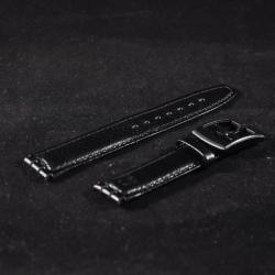  Curea piele tip Swatch 17 mm neagra - 62723