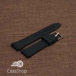 Curea din silicon tip SWATCH 19 mm neagra - 49191
