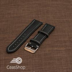  Curea piele neagră cu cusatura alba 26 mm - 46387