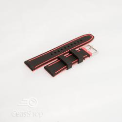  Curea silicon doua culori neagra cu rosu 24mm- 51573