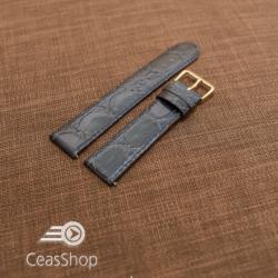  Curea piele vitel plata model crocodil Elegance albastra (Navy) 20mm - 34519