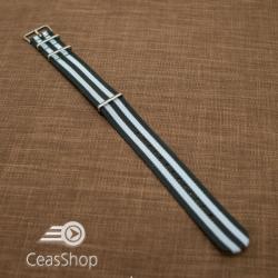  Curea NATO alb/negru 20mm - 36529