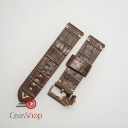  Curea piele maro închis model crocodil vintage QR 22mm - 4030222 - ceas-shop