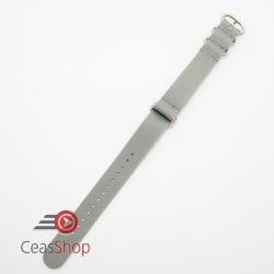  Curea NATO gri 20mm catarame zulu argintii -52987 - ceas-shop