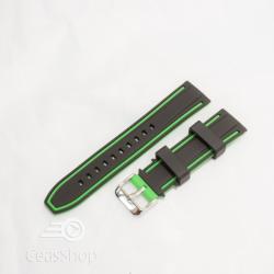  Curea silicon doua culori neagra cu verde 24mm- 51579