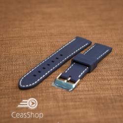  Curea silicon navy cusături albe 18mm - 42313
