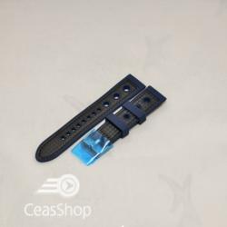 Curea silicon sport GRAND PRIX navy cusaturi negre 24mm - 38148